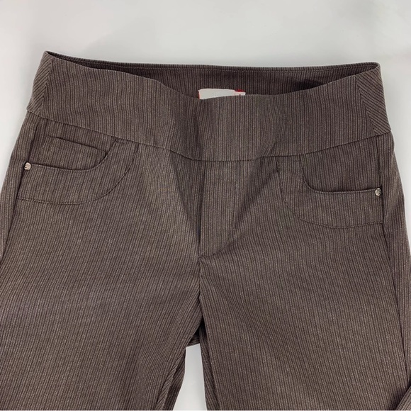 Point Zero Nicole Benisti Brown Pinstriped Slim Fit Straight Leg Pants, 11 - Picture 3 of 13